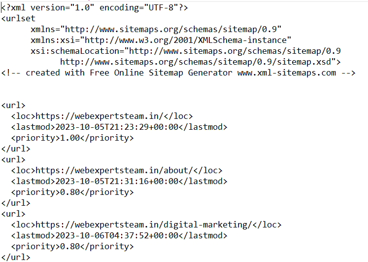 XML sitemap