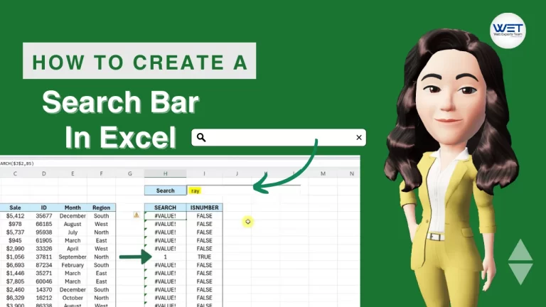 How to insert a Search Bar in Excel